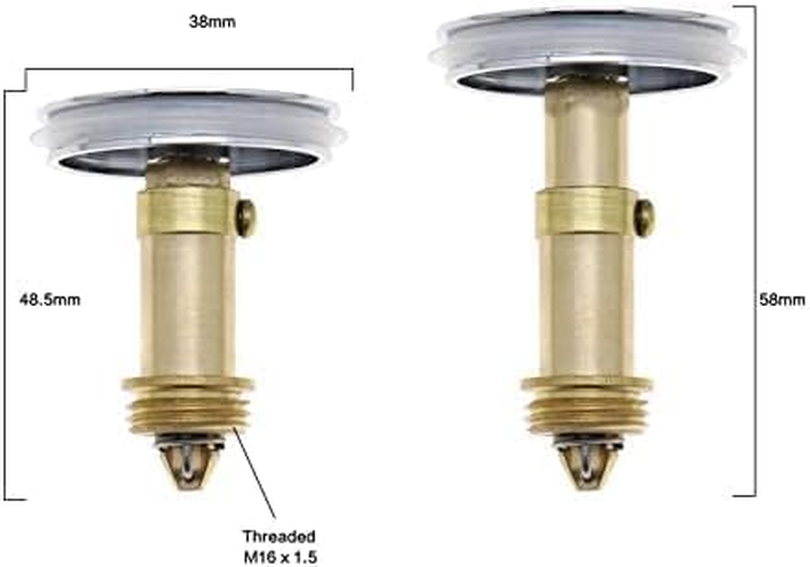 Bathroom Sink Drain Plug Stopper, 2 Pack 38Mm Basin Pop up Click Clack Plug with Brass Slotted Bolt Spring for Bath Vanity Sink Bathtub Kitchen image number 5