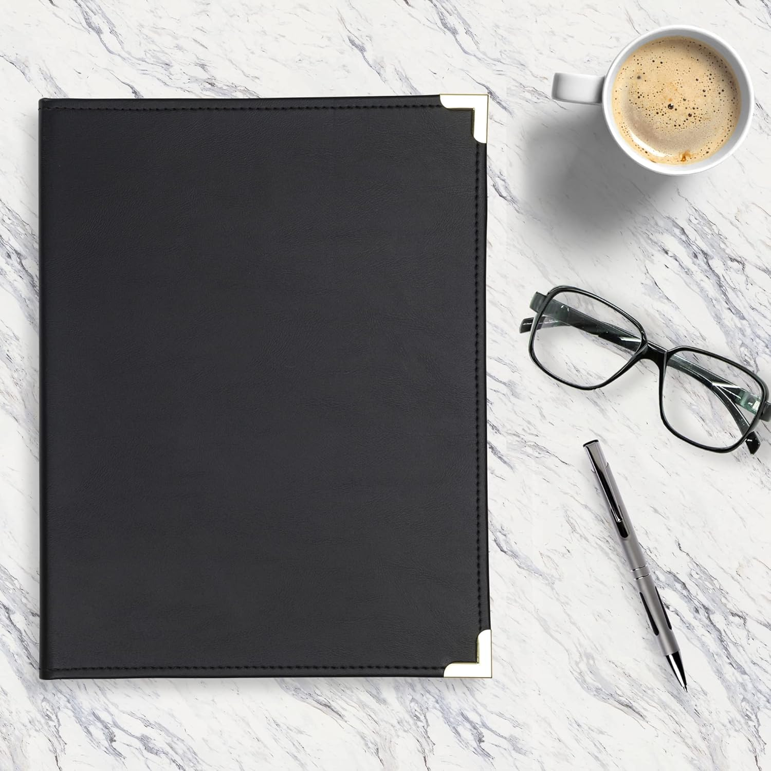 Samsill Classic Collection Business Portfolio/Resume Portfolio with Brass Corners, Letter Size Lined Writing Pad, Black - Burgundy image number 5