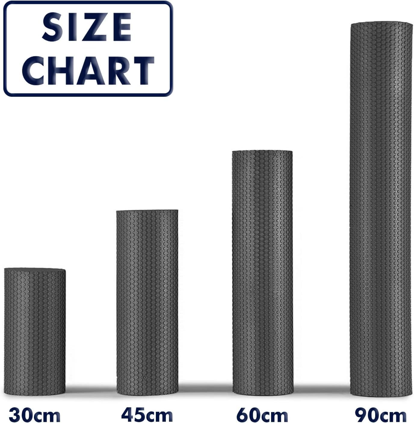 METEOR Foam Roller, Back Massage Roller,Eva Exercise Foam Roll in 45Cm 60Cm 90Cm Length, Deep Tissue Massage for Back Pain Relief, Muscle Relax, Yoga, Pilates, Sports Recovery, Physical Therapy - Black 60Cm image number 2