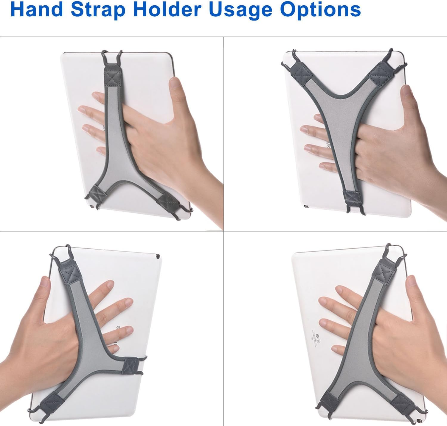 TFY Security Hand Strap Holder Finger Grip for Tablets -Compatible with Ipad Air/Ipad Pro 9.7Inch / Samsung Galaxy Tab 10.1Inch / Tab 4 10.1Inch / Tab Pro 10.1Inch / Tab S 10.5 (Grey) - Grey image number 3
