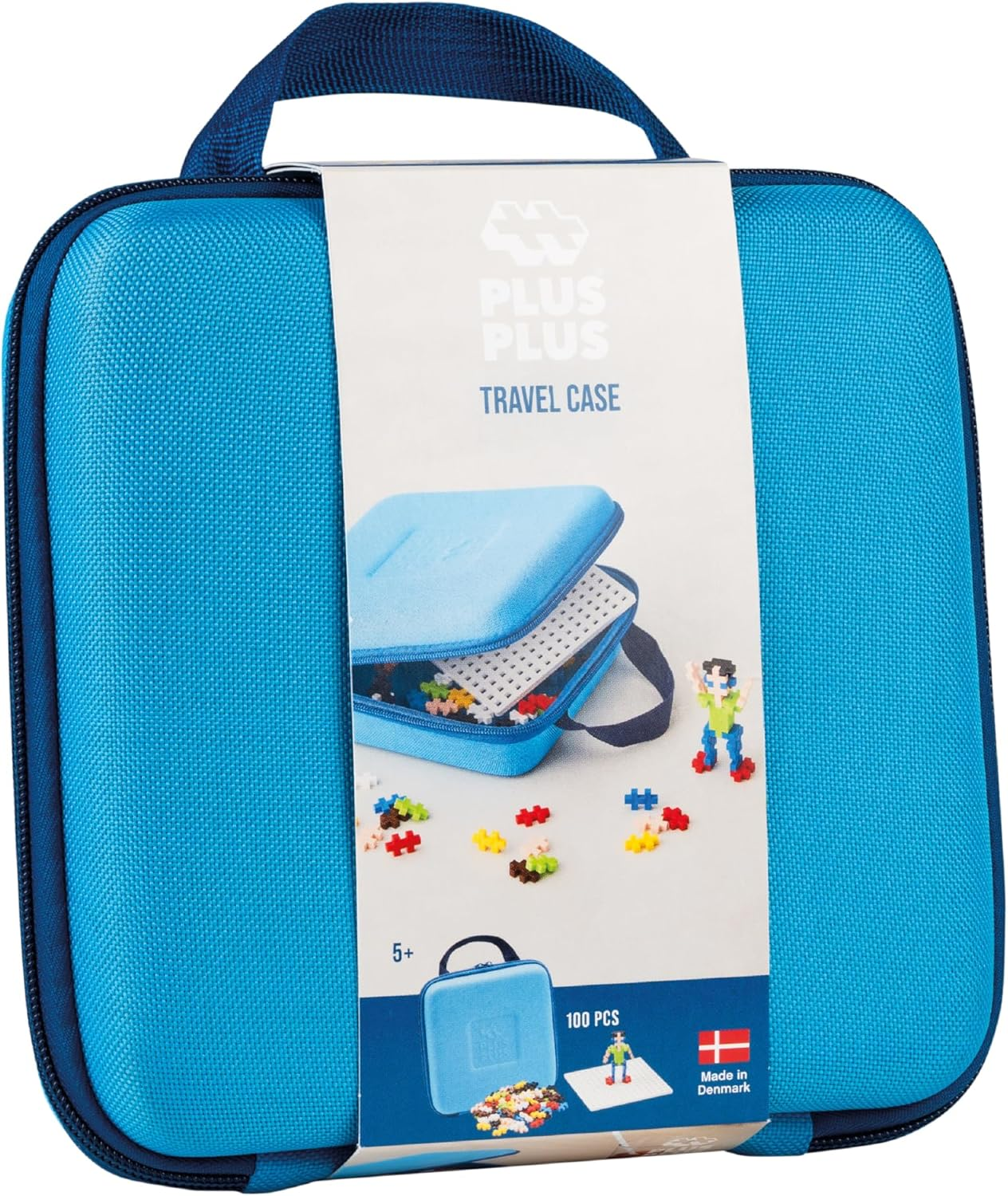 Plus-Plus Building Block 100-Pieces Set in Blue Travel Case image number 1