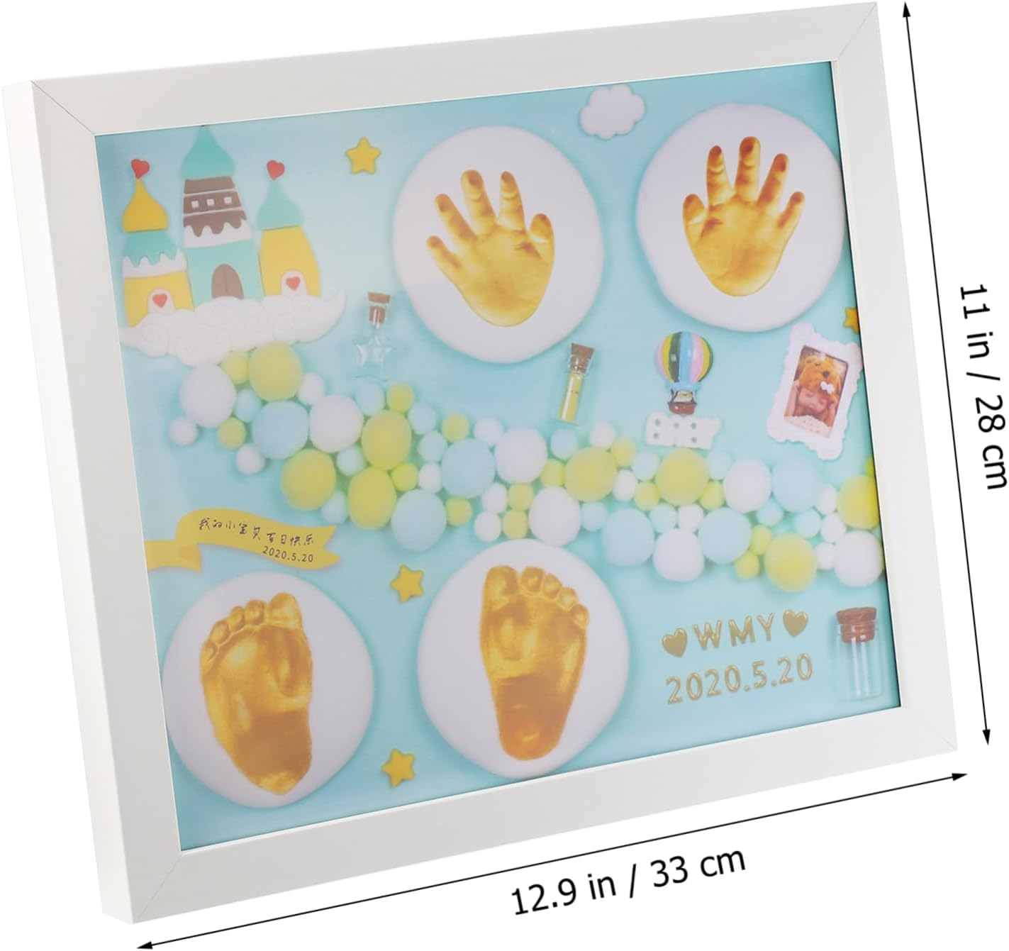 1 Set Handprint and Footprint Ink Pad Reusable Imprint Casting for Keepsakes Birthday Present Frame image number 2