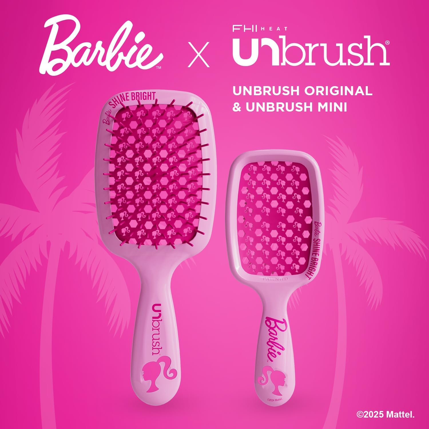 Unbrush Barbie Detangling Brush Duo - Shine Bright - Pink - Purple image number 6