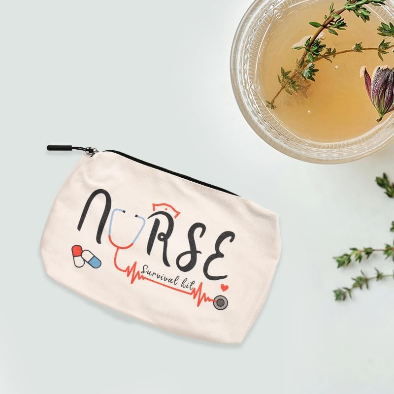 Nurse Makeup Bag Cosmetic Bags for Women RN Gifts for Nurses Graduation Retirement Appreciation Gifts for Women Nursing Assistant Student Nurses Accessories for Work - Nurse Survival Kit image number 4