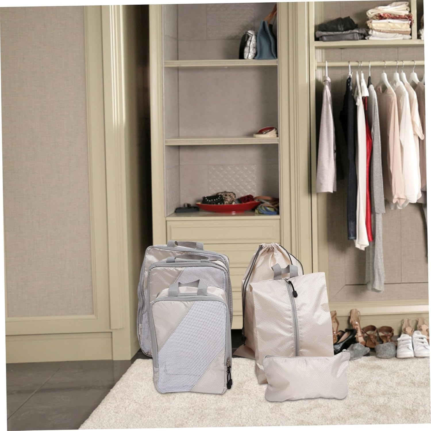 Gatuida 6Pcs Compression Packing Cubes Travel Organizers Luggage Packing Set for Suitcases Travel Bags Organizer Compression Cubes