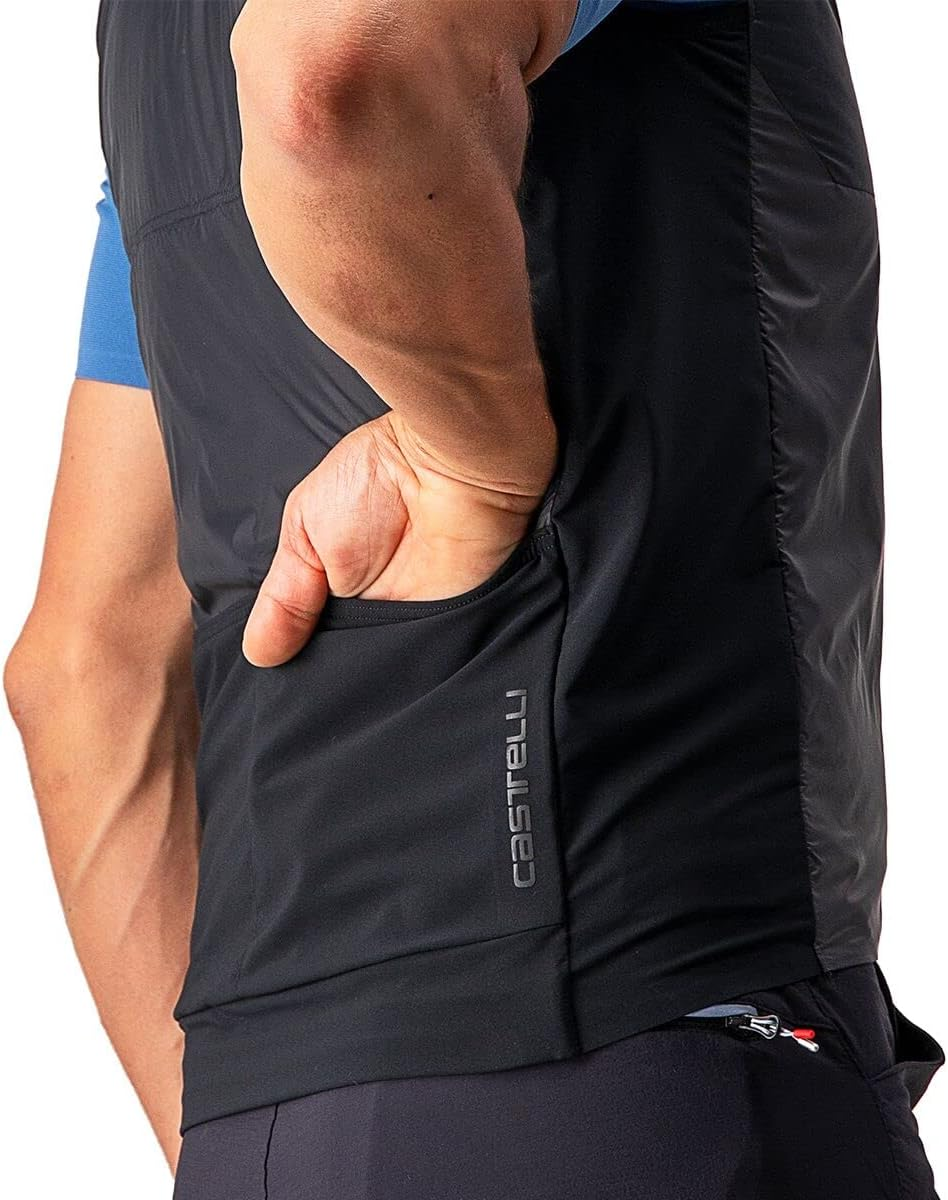 Castelli Men'S Unlimited Puffy Vest Sports, Light Military Gray/Dark Gray-Brilliant Orange, L