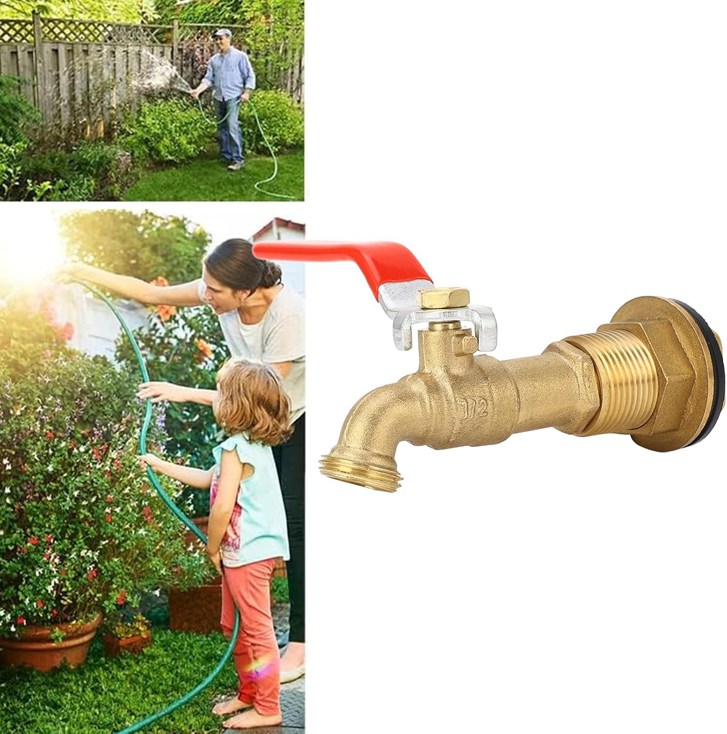 Changor Rain Drum Faucet Valve, Rain Drum Spigot 3/4Inch NPT Female Threads Water Barrel Spigot Kit for Bathtubs image number 6