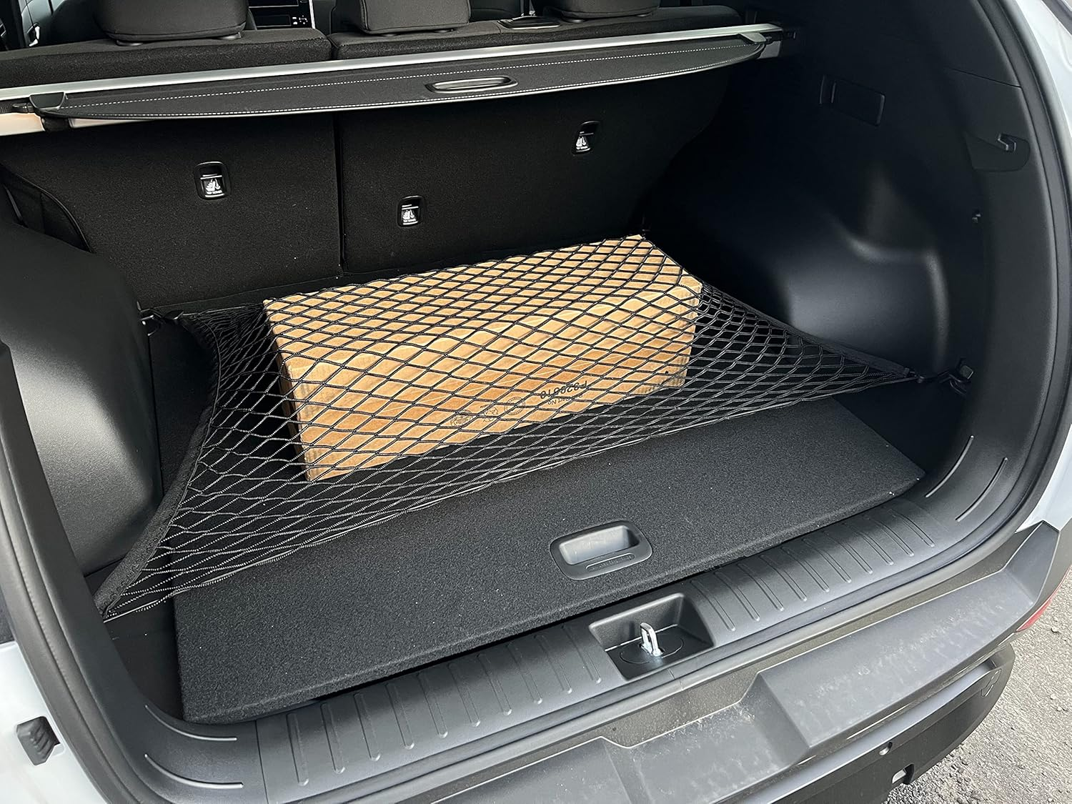 Floor Style Automotive Trunk Mesh Cargo Net for Hyundai Tucson Se N Line 2022-2024 - Premium Trunk Organizer and Storage - Luggage Net for Crossover - Best Car Organizer for Hyundai Tucson
