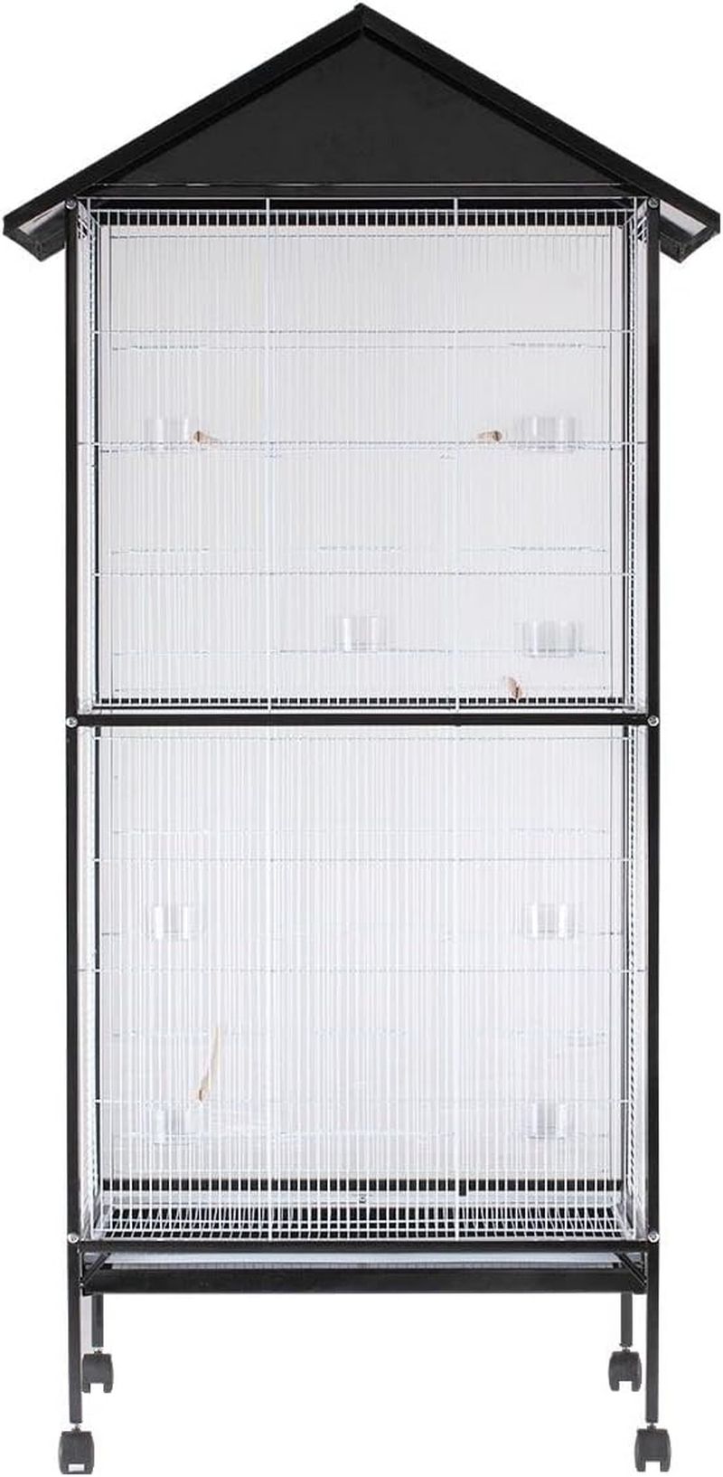 Pet Scene Large Bird Cage Wheeled, 185CM Tall Bird Cage Stand with 4 Perche for Parrot,Cockatiel,Canary image number 6