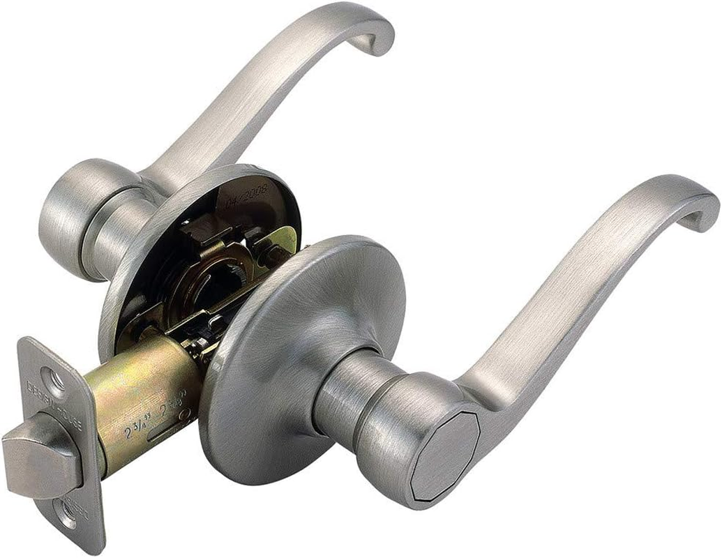 Design House 781823 Scroll 2-Way Latch Privacy Door Handle, Adjustable Backset, Satin Nickel Finish image number 3