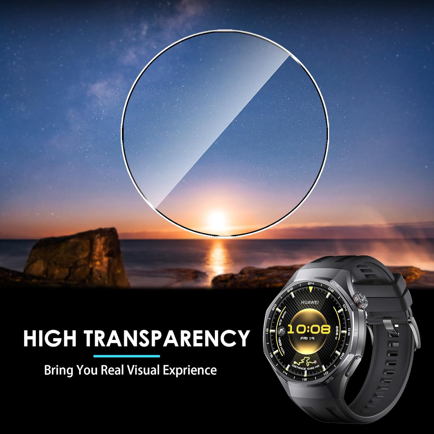 Lemxiee 2 Pack Tempered Glass for HUAWEI Watch GT 6 Pro 46Mm Screen Protector Protection Film - Amazfit T-Rex 3 Pro 48Mm image number 7