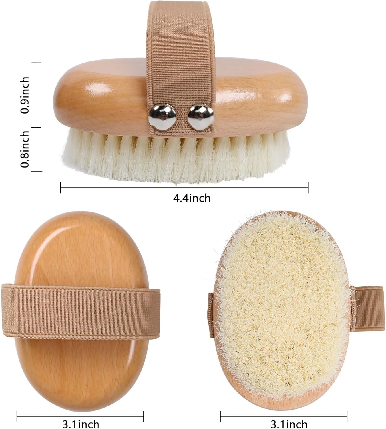 OWIIZI Dry Brushing Body Brush with Soft Nylon Bristles Antiskid Wooden Exfoliator Bath Scrubber for Wet or Dry Exfoliating,Body Scrub Deep Cleanse image number 5