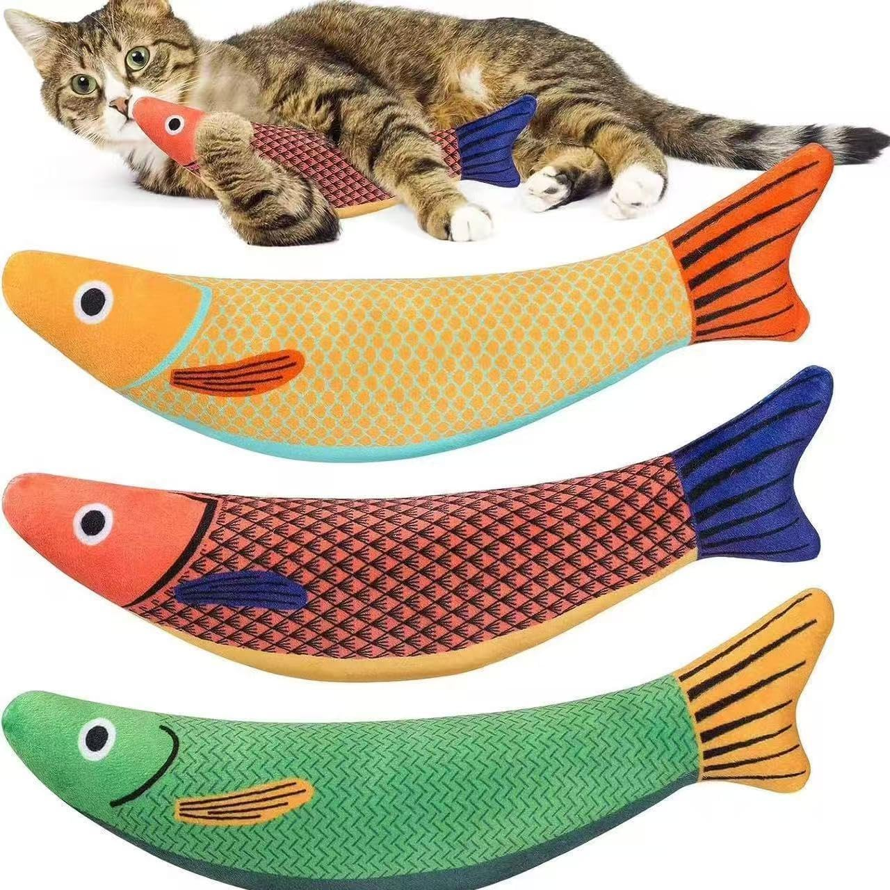 Cat Toys Saury Fish, 3 Pack, Catnip Crinkle Sound, Soft and Durable, Interactive Kitten Kicker for Indoor Kitty Exercise 9.4 Inches for All Breeds image number 3