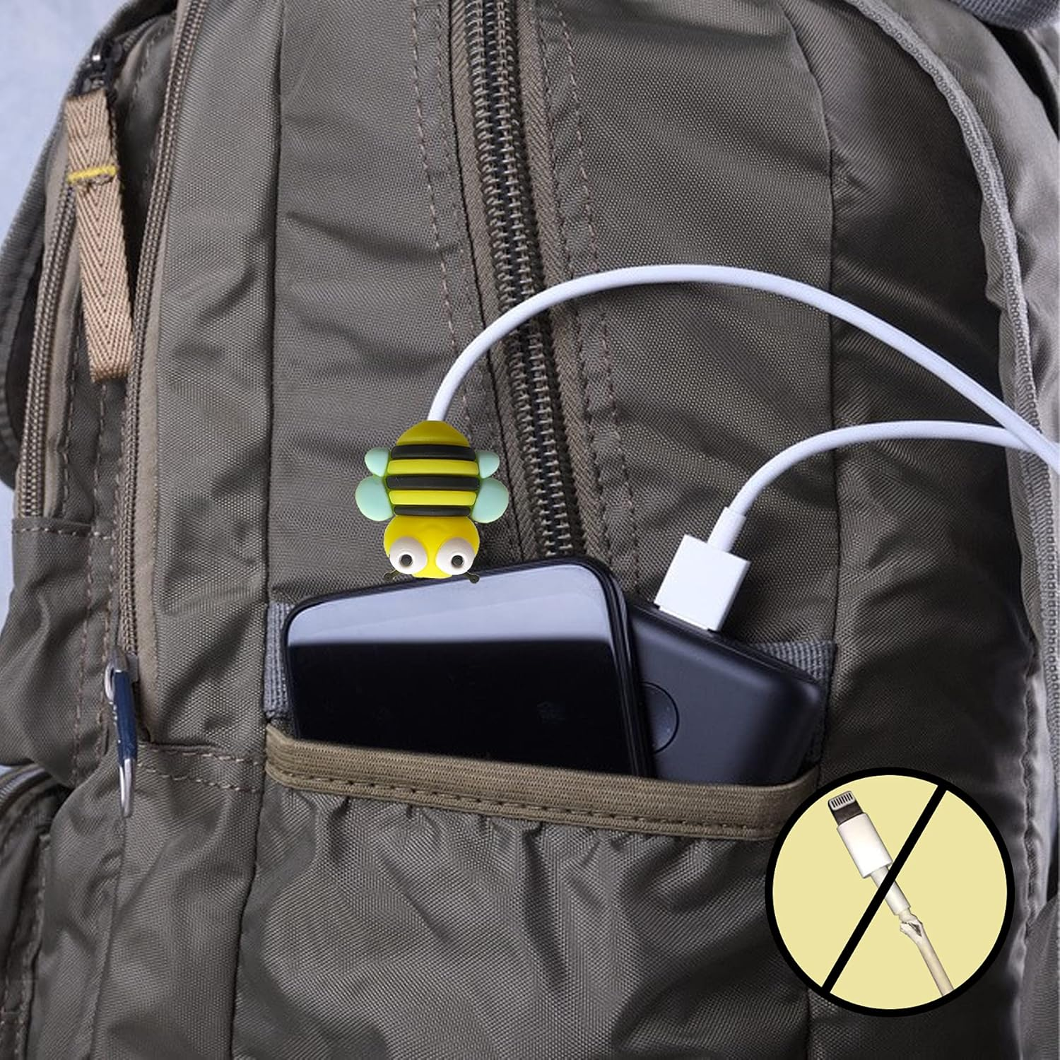 ZAKVOOR 15 Pack USB Charger Protector for Iphone Ipad Cable, Cute Animal Fruit Bite Charging Protector and Cord Holder, Charging Cable Saver Phone Accessory image number 5