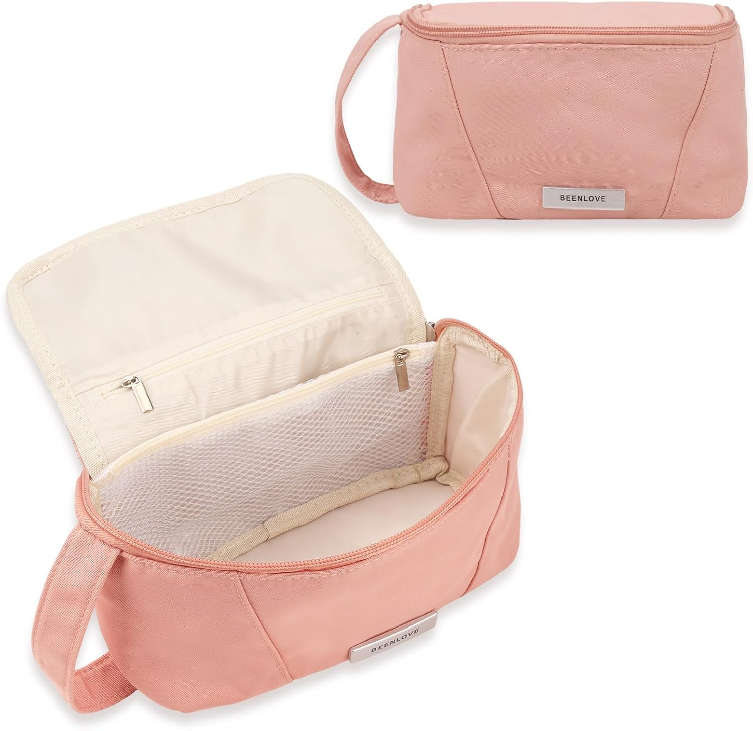 Supcomsta Makeup Bag,Large Capacity Storage Cosmetic Bag Waterproof for Women Travel Toiletry Bag Skin Care Cosmetics Toiletries (Khaki)