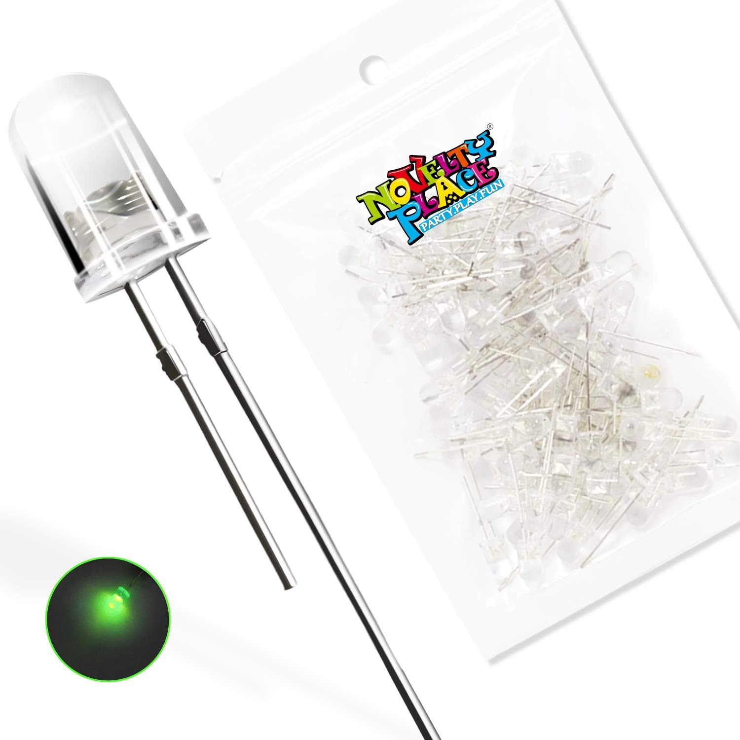 Novelty Place 5Mm Light Emitting Diodes - LED Bulbs Electronic Components (Pack of 100 - Clear White)