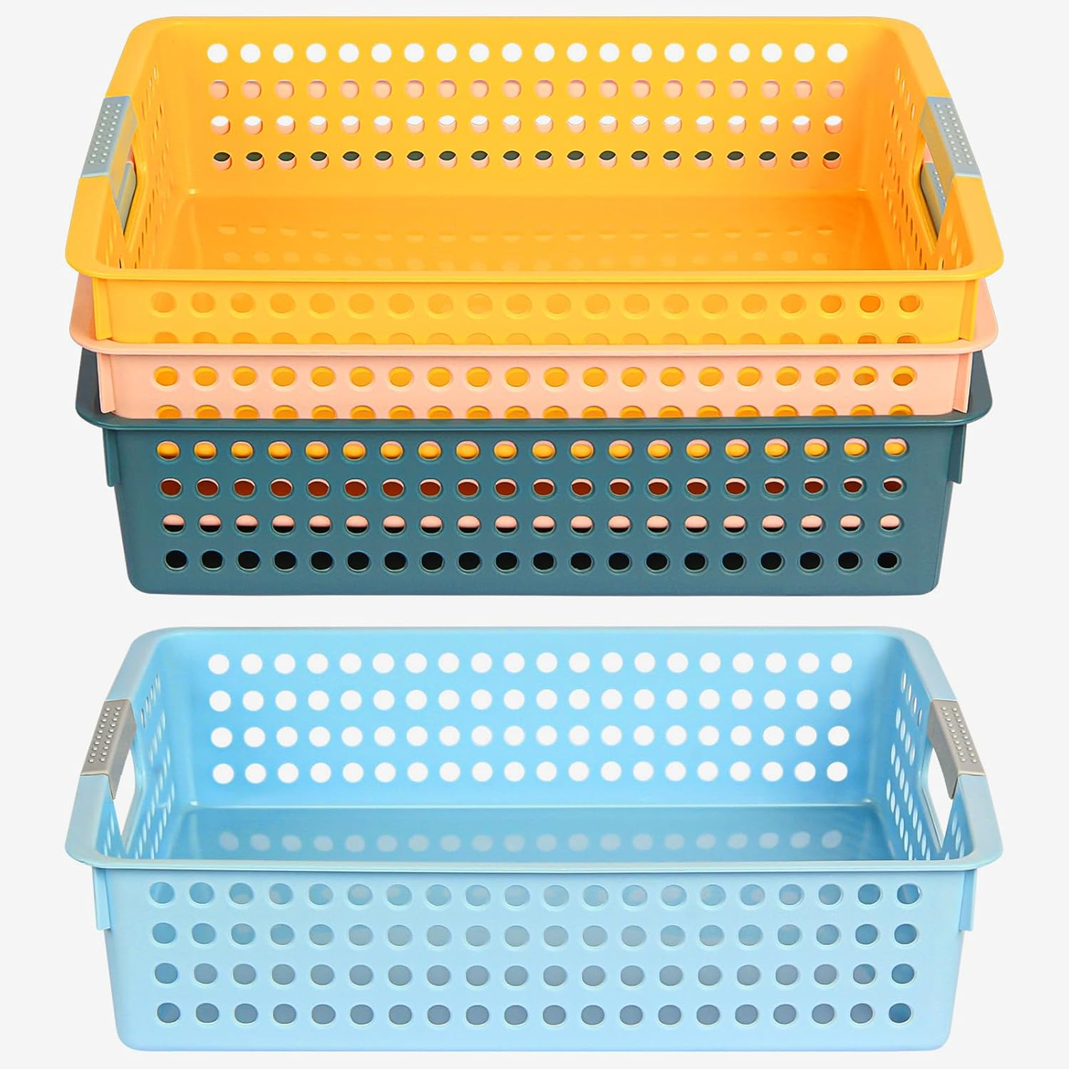 4Pcs Classroom Organization and Storage Paper Tray Holds 4A Paper,Paper Trays for Classroom Toy,Crayons,Handicrafts Storage,Also for Library, Drawers, Office, Kitchen, Bathroom image number 1