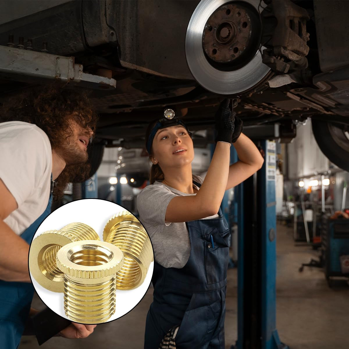 Shift Knob Thread Adapter, 3 PCS Thread Screw Adapter Insert Kit for Car (M8X1.25, M10X1.25, M10X1.5) image number 4