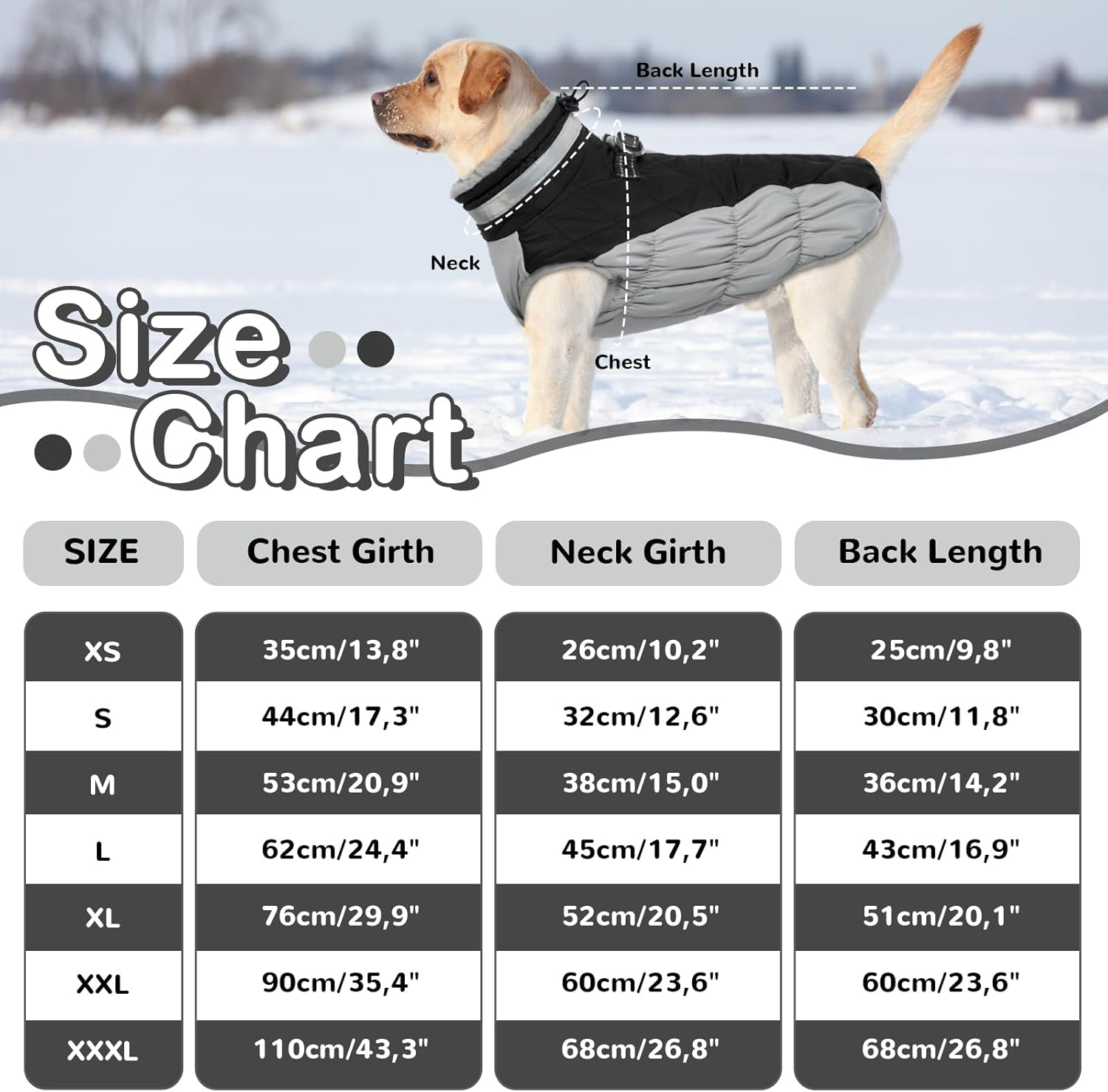 Hjumarayan Dog Coat for Small Medium Large Dogs, Dog Jacket Warm Dog Vest Winter Coat Dog Waterproof Dog Coat Lined, Dog Coat French Bulldog (Black L) image number 6