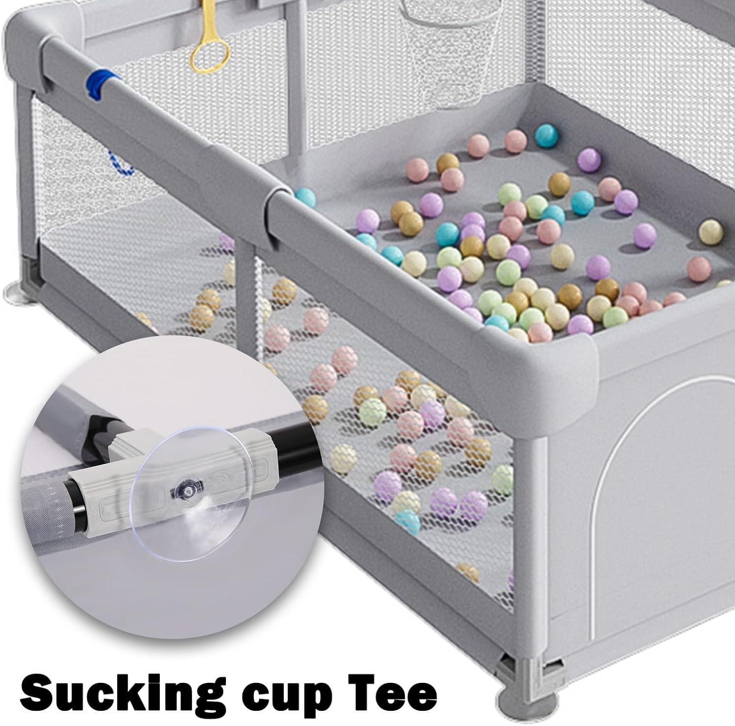 Large Baby Playpen with Door, Safe Play Yard for Toddlers & Infants, Sturdy Mesh Fence Activity Center with Suction Cups, Non-Toxic Waterproof Bottom, Easy Setup Indoor Outdoor Play Area(120X180Cm) image number 1