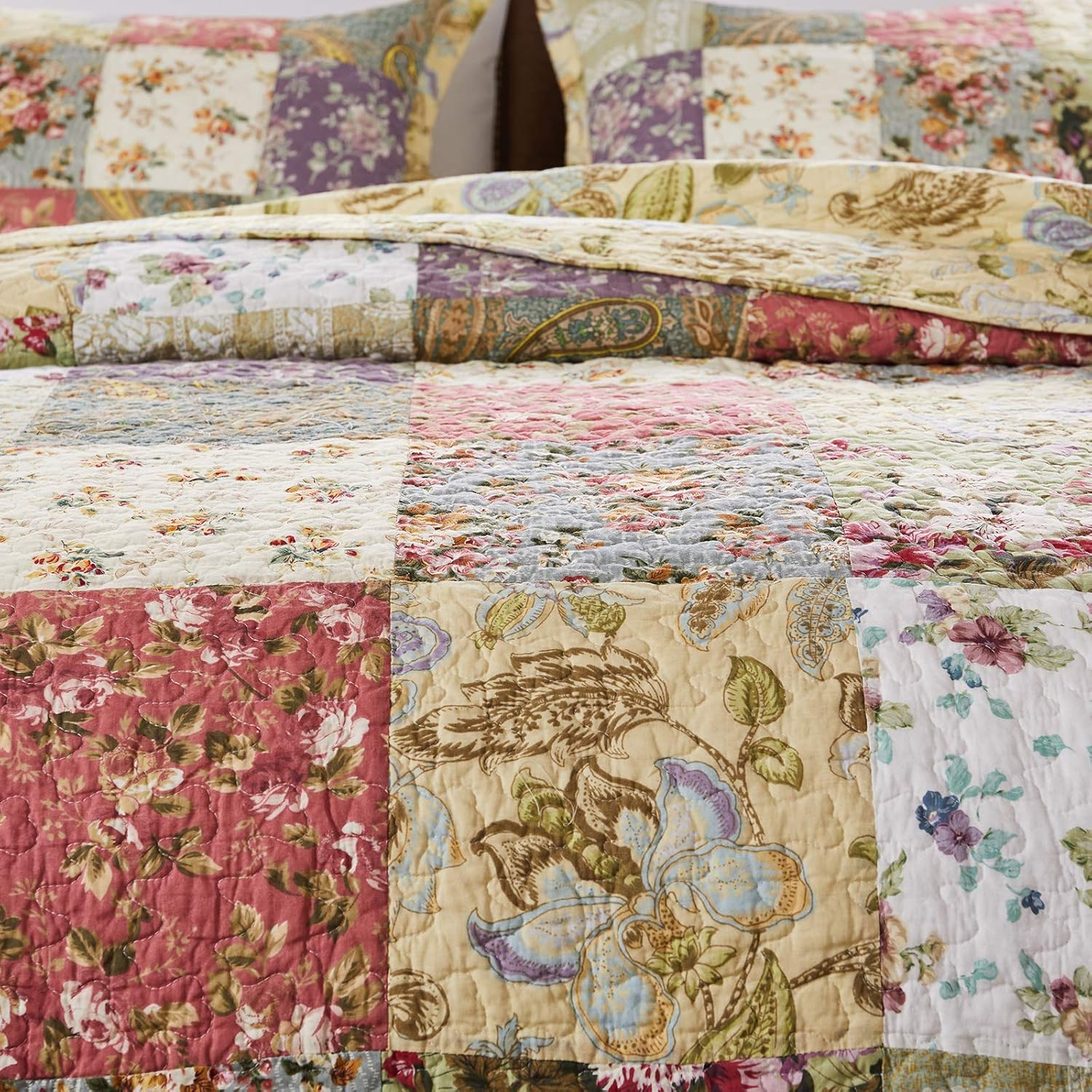 Greenland Home Blooming Prairie Bedspread Set, King, Multi image number 1