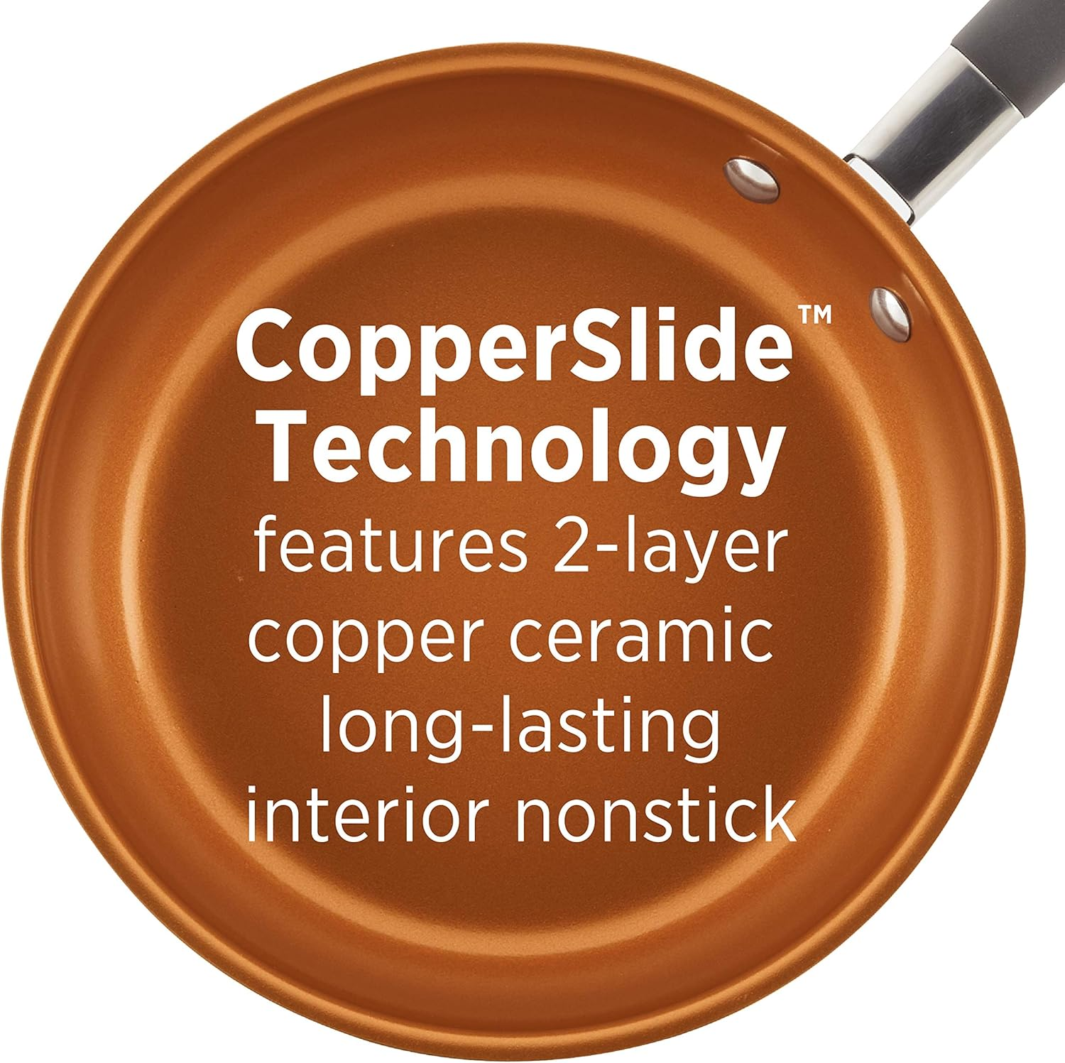 Farberware 80183 Glide Pro Hard Anodized Ceramic Nonstick Cookware Pots and Pans Set, 11 Piece, Gray image number 4