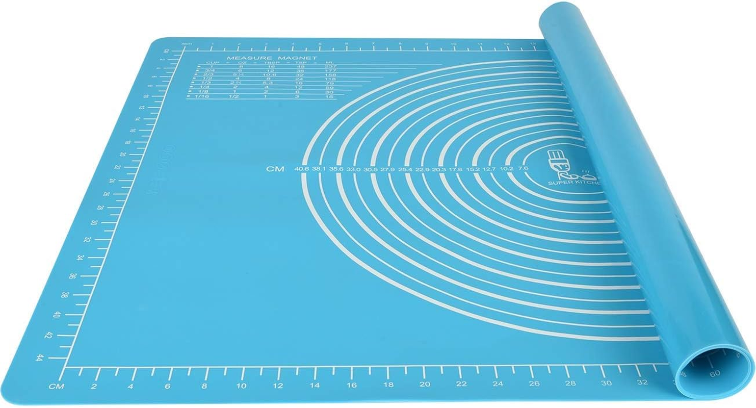 Non-Slip Silicone Pastry Mat Extra Large 28''By 20'' for Non Stick Baking Mats, Table/Countertop Placemats, Dough Rolling Mat, Kneading/Fondant/Pie Crust Mat by Super Kitchen