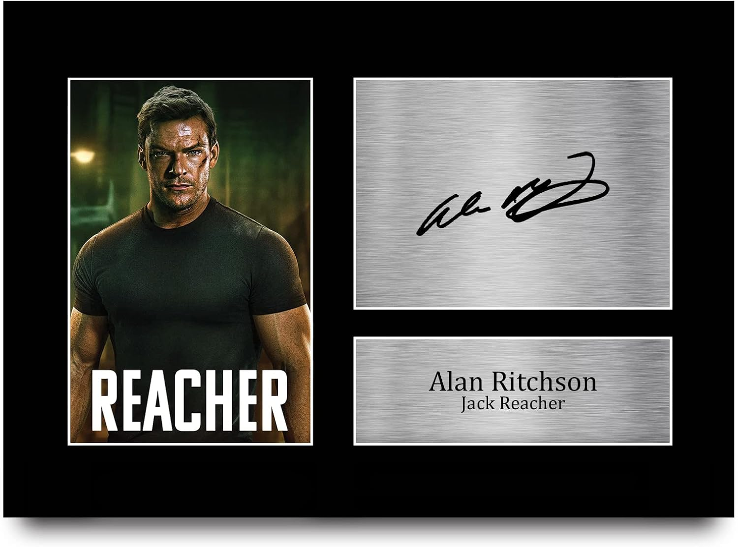 HWC Trading FR A4 Alan Ritchson Jack Reacher Gifts Printed Signed Autograph Picture for TV Show Fans - A4 Framed