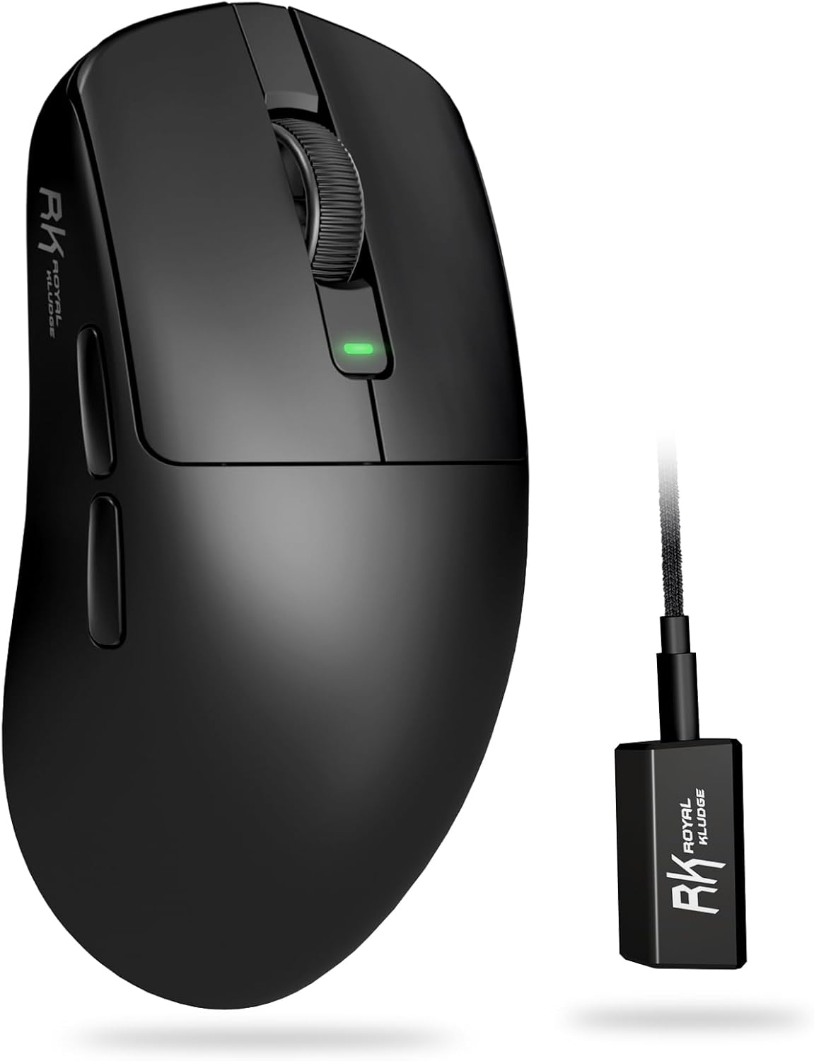 RK ROYAL KLUDGE RK M3 Wireless Gaming Mouse with 42K DPI, 47G Lightweight Computer Mouse with Dual 8K Polling Optical Sensor, Bluetooth/2.4G/Usb-C Wired PC Game Mice with 5 Programmable Buttons, Black image number 6
