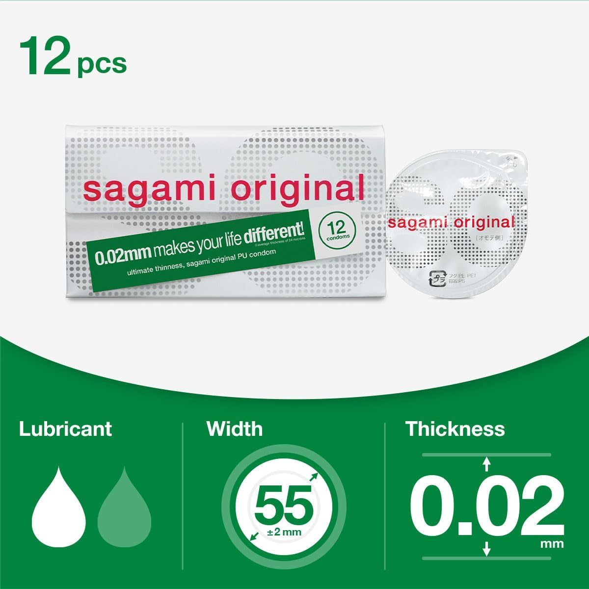 Sagami Original 0.02 12'S Pack PU Condom image number 2