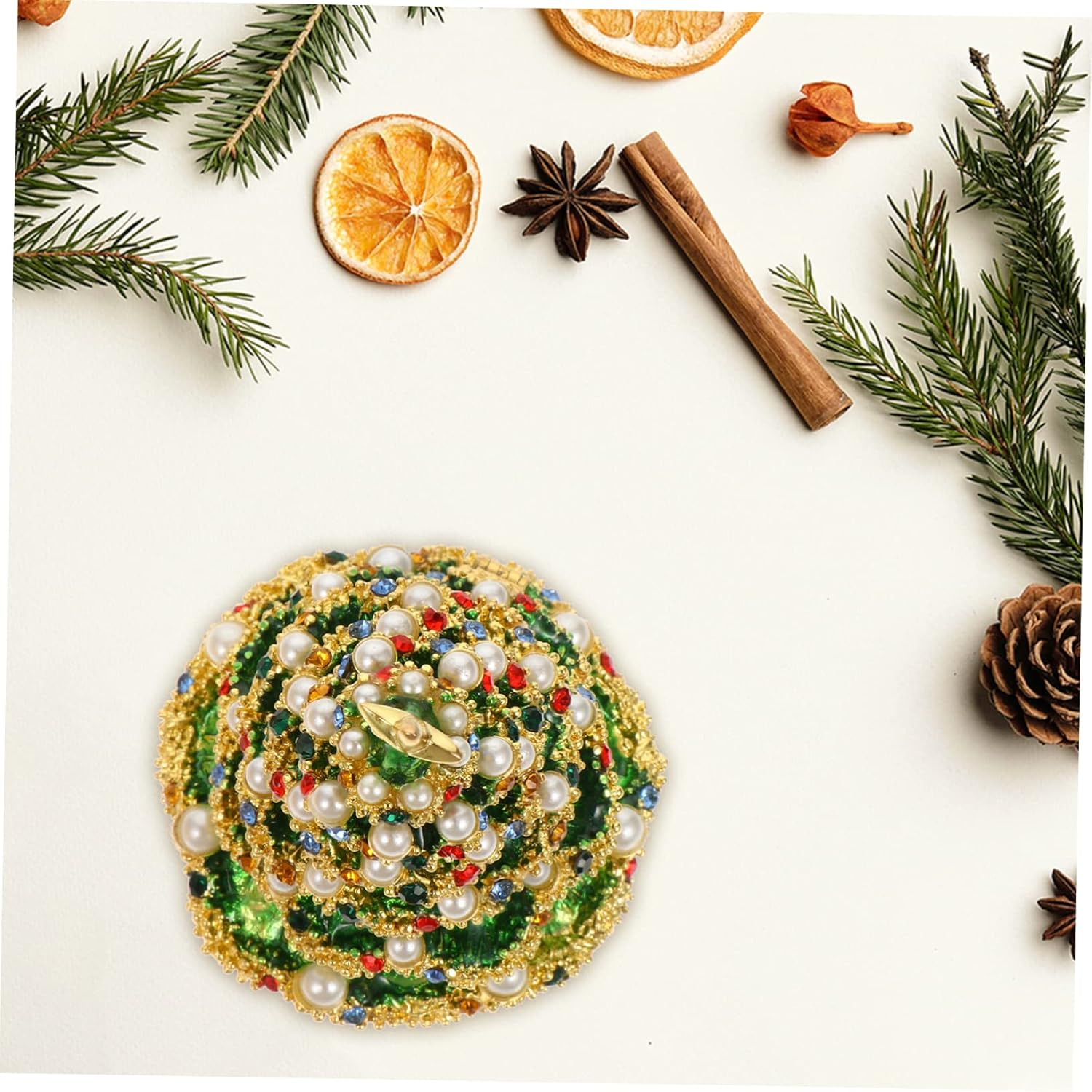 Amosfun Christmas Tree Decorations Jewelry Box for Earrings Tray Storage Box for Christmas Craft for Home Display image number 4