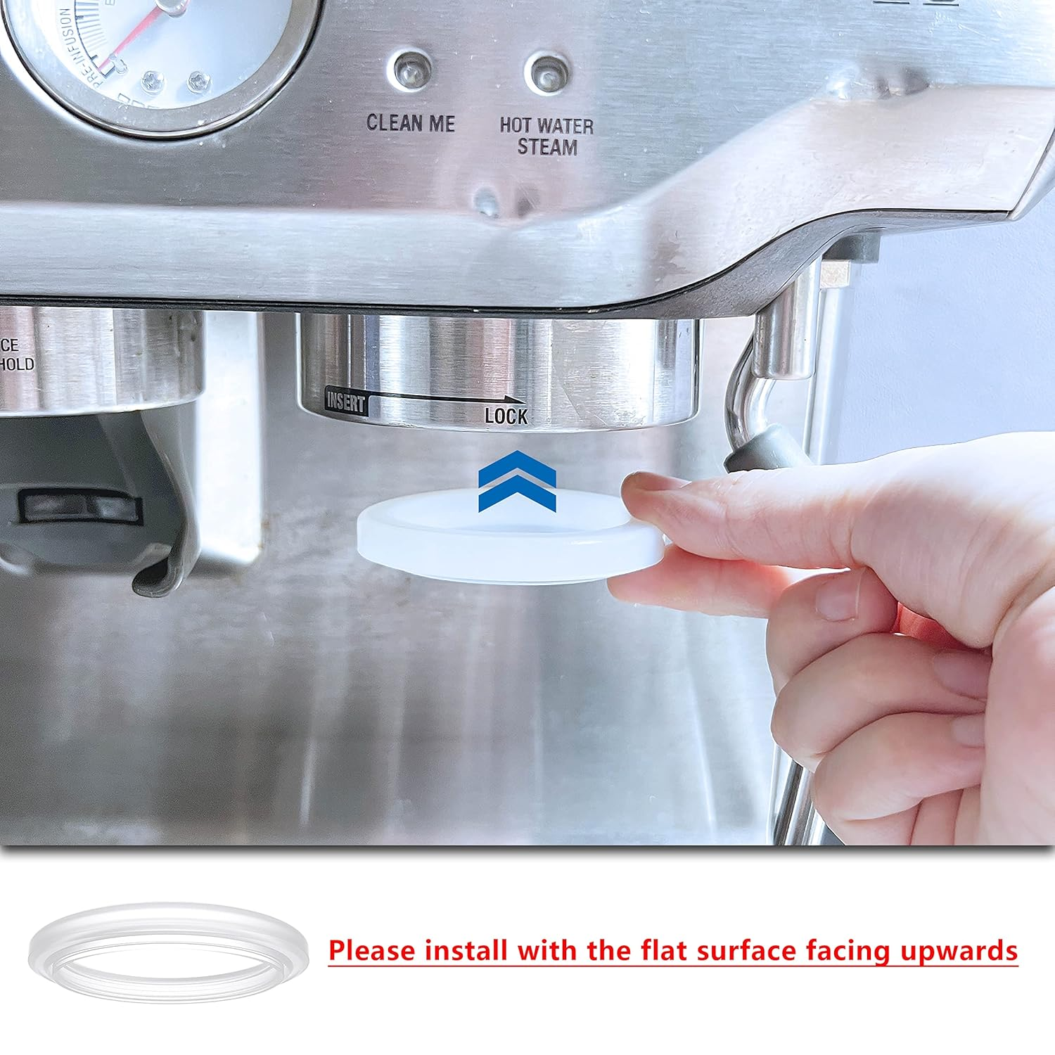 NEOUZA 54Mm Brewing Group Head Silicone Gasket 2Pcs Espresso Machine O-Ring Compatible with Breville Sage 450/500/810/860/810/840/870/875/878 Coffee Maker Accessories image number 2