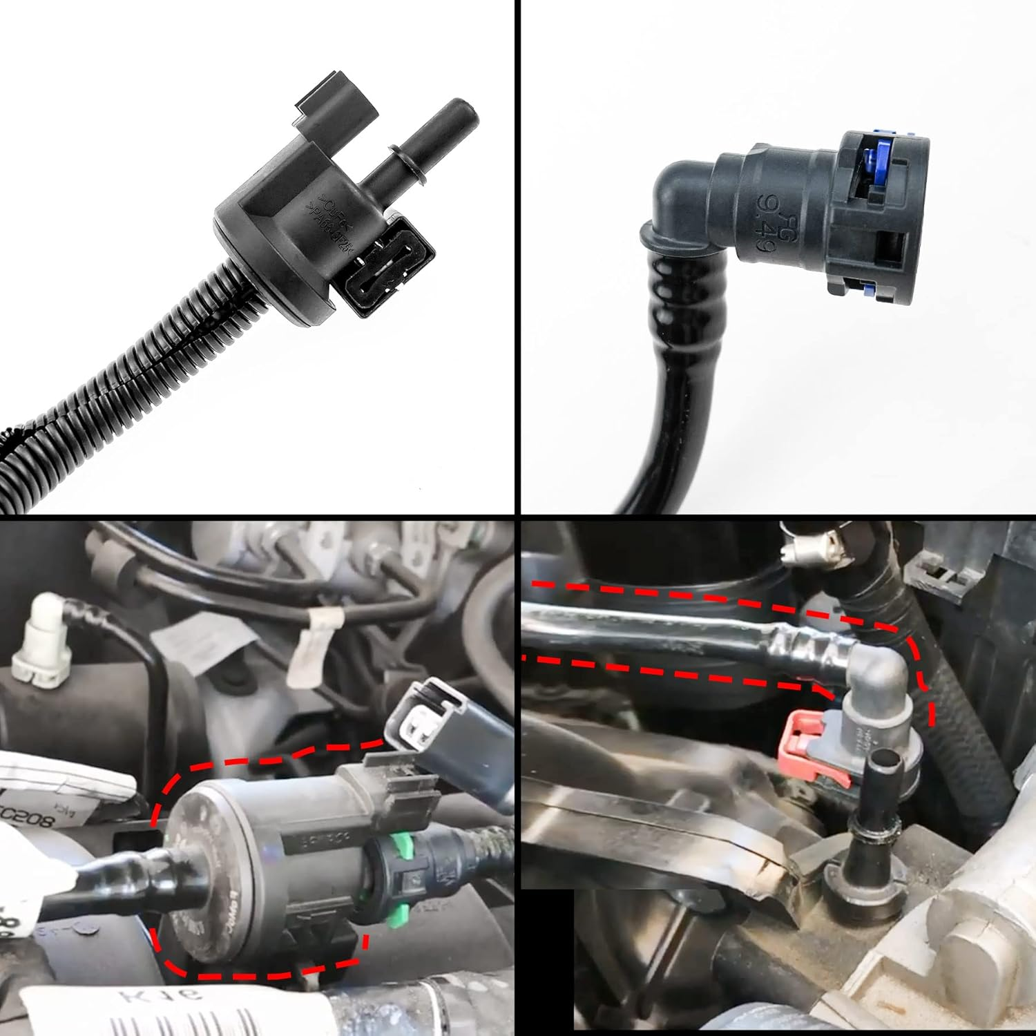 Fuel Vapour Hose with Purge Solenoid Fit for Ford Mustang 2-Door 2.3 Ecoboost 2015-2019 Replace FR3Z-9G297-H image number 3