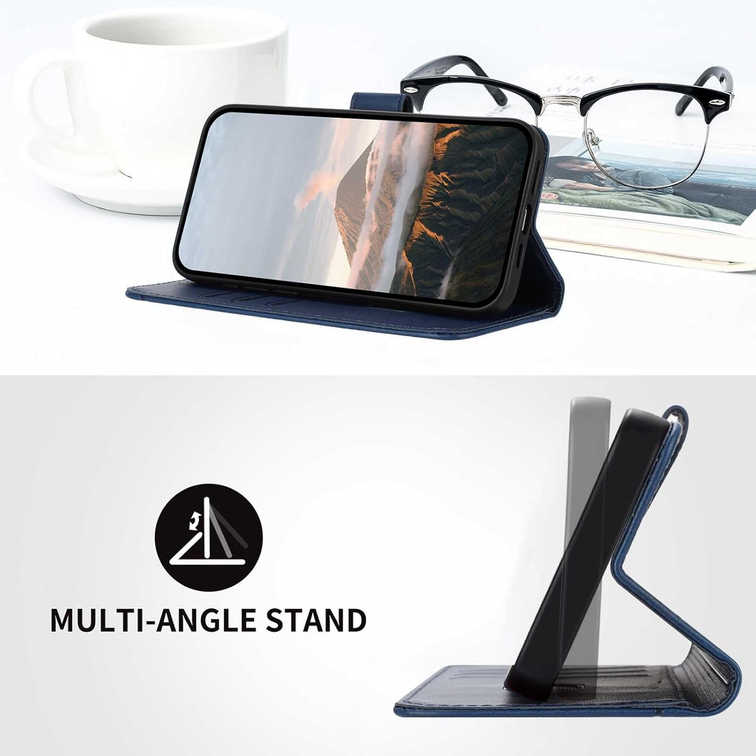 GOGME Case for Oneplus Nord CE5 - Mobile Phone Case with Magnetic Closure, Protective Wallet Function, Multi-Angle Stand & Full Protection - Gold - Gold image number 2