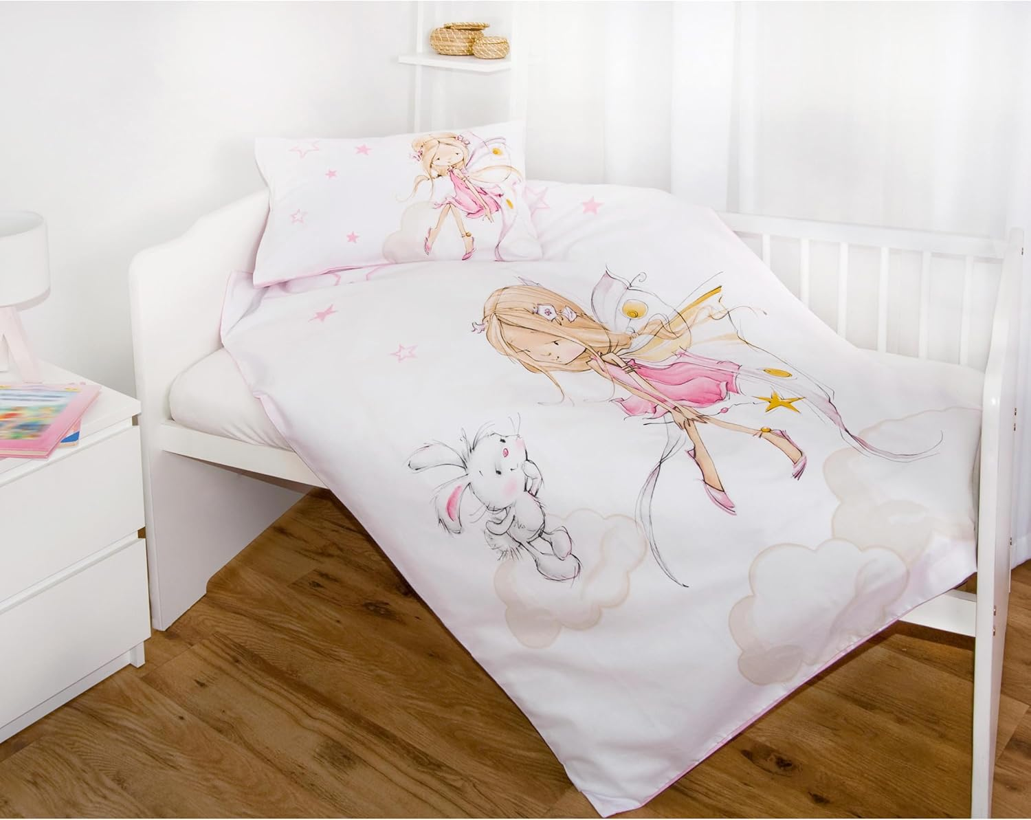 Herding Bedding Set, White/Pink, 100 X 135 Cm image number 1