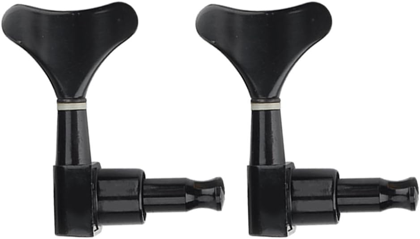 4Pcs Tuning Pegs, 2L 2R Black Closed Zinc Alloy Machine Heads String Tuners for Electric Bass image number 5