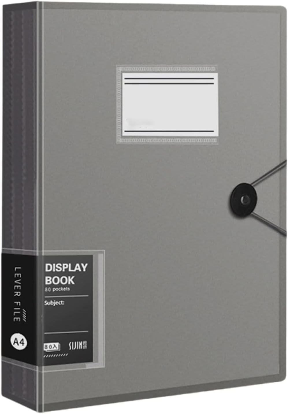 A4 Size File Document Folder Display Presentation Book Report Cover Clear Pockets Pastel Colours Durable Sleeves School Office Business Report Study Paper Storage Organiser (1, Black X 30 Pockets)