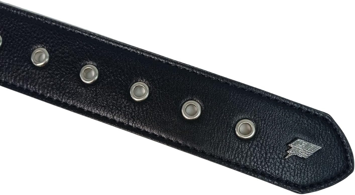 Lowlife of London Belts Vegan Triple S Studded 3 Row Pyramid Faux Leather Belt, Studded Punk Goth Rock Pyramid Belt, Metal Stud Three Row Rivet on PU Leather for Men and Women image number 2