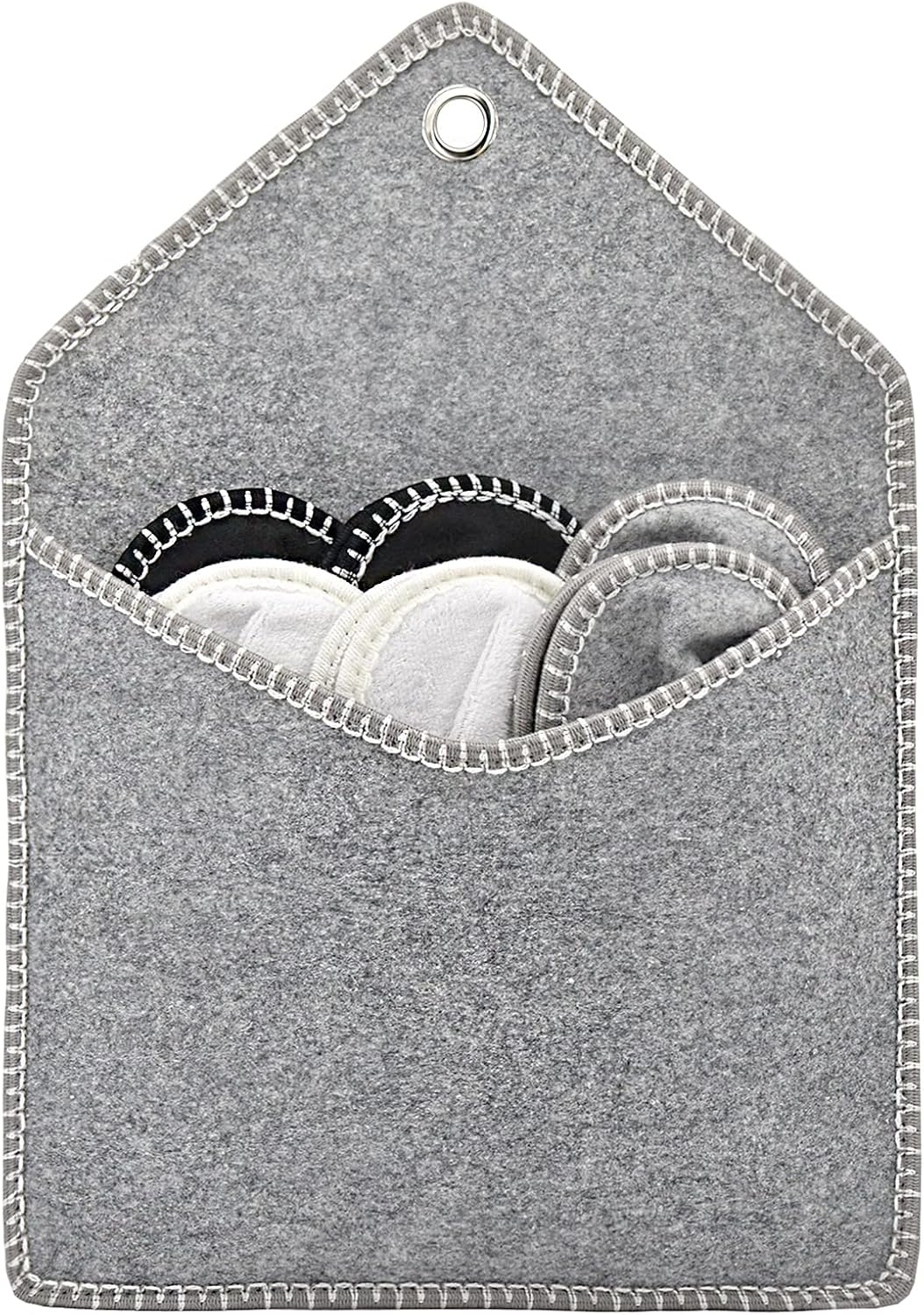 Panda Bros Fleece Felt Close Toe 5 Pairs Non Slip Indoor Family House Guest Slippers Set for Shoeless Home