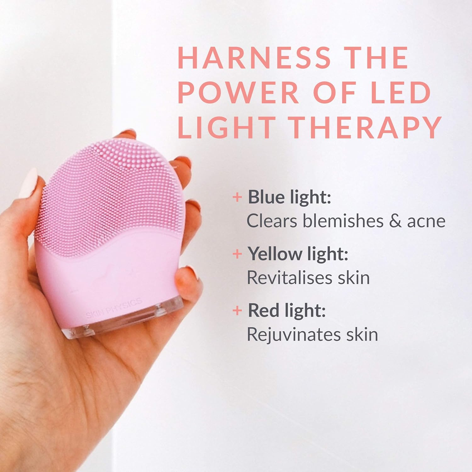 Skin Physics Dermasonic+ Sonic Facial Cleanser & Anti-Ageing Device,3-In-1 Sonic Cleansing,Led Light Therapy & Micro Massage for Blemishes,Wrinkles & Skin Rejuvenation image number 6