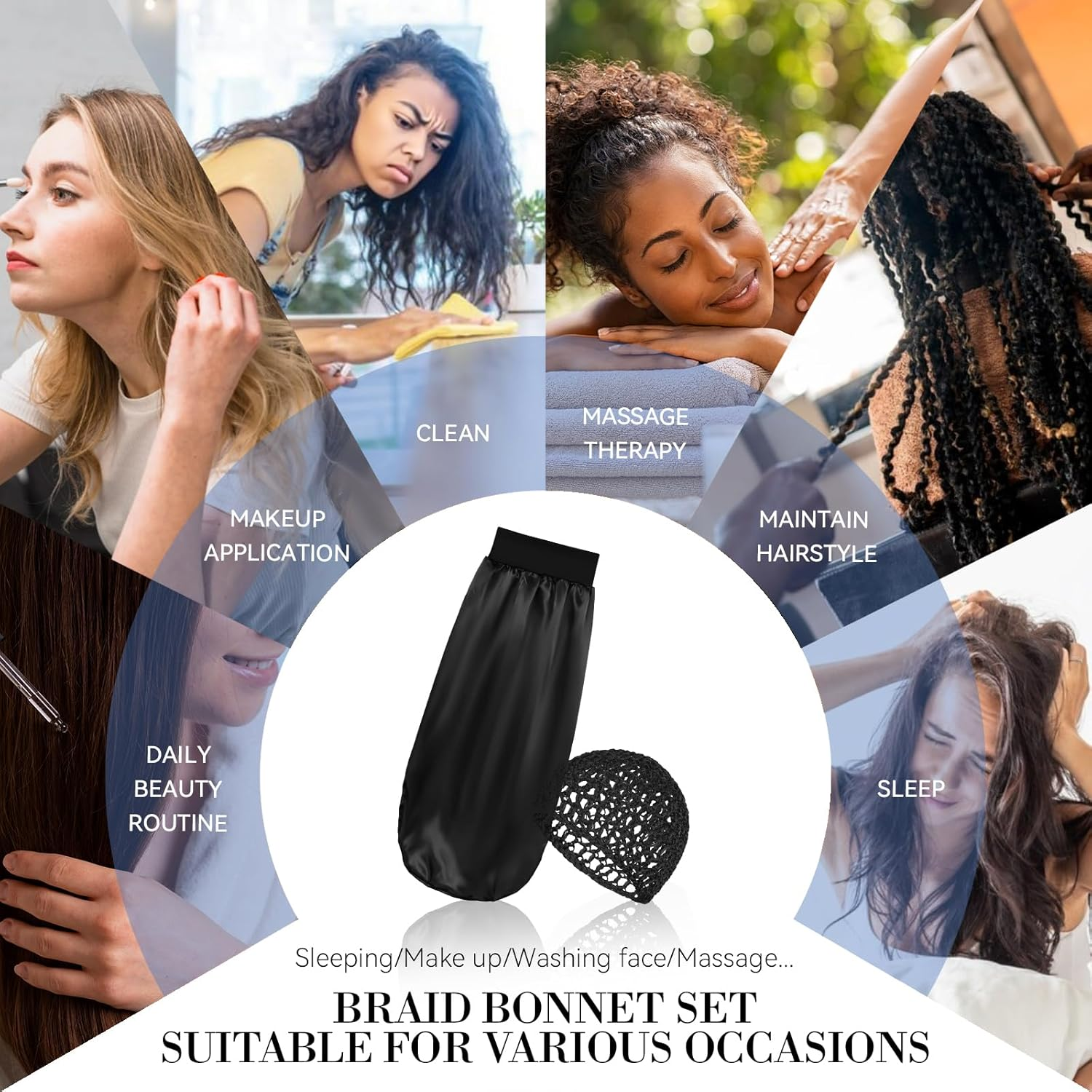 Long Bonnet-Crochet Hair Net Set image number 3