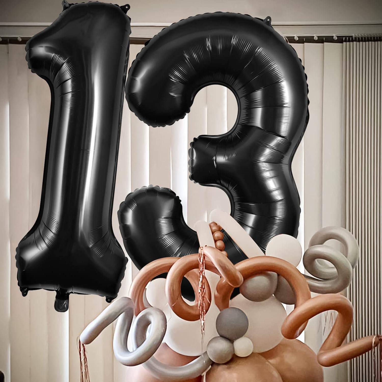 Black 13 Balloon Numbers, Large 13 or 31 Foil Balloons, Big Number Balloons 40 Inch for 13Th / 31St Birthday Party and Anniversary Events Decorations image number 5