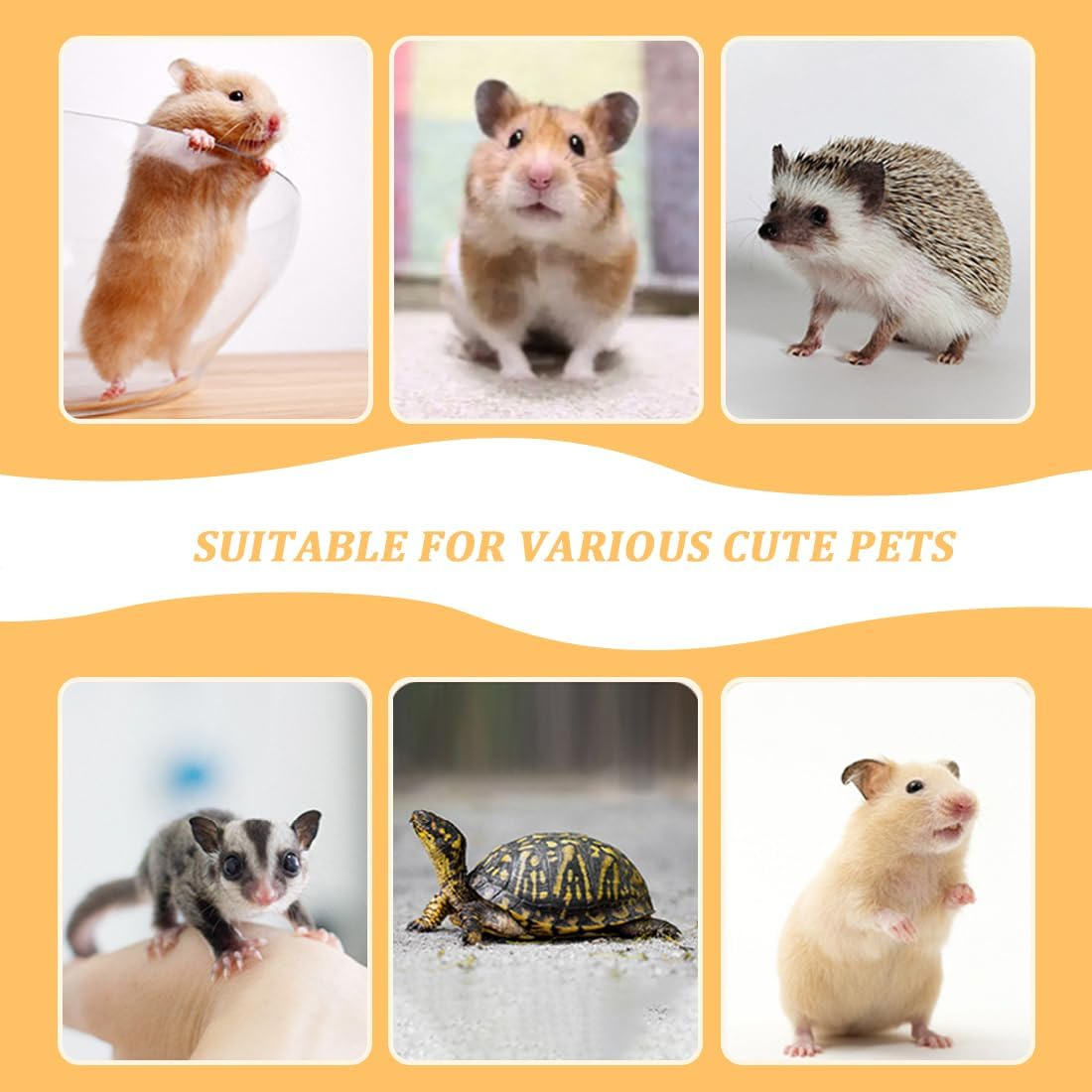 Hamster Bed, Non-Slip Hamster Sleeping Nest, Hamster House Small Animal Nest Cotton House, Small Animal Warm Bed House Cage Nest, for Dwarf Hamsters and Small Pets, Yellow, Small