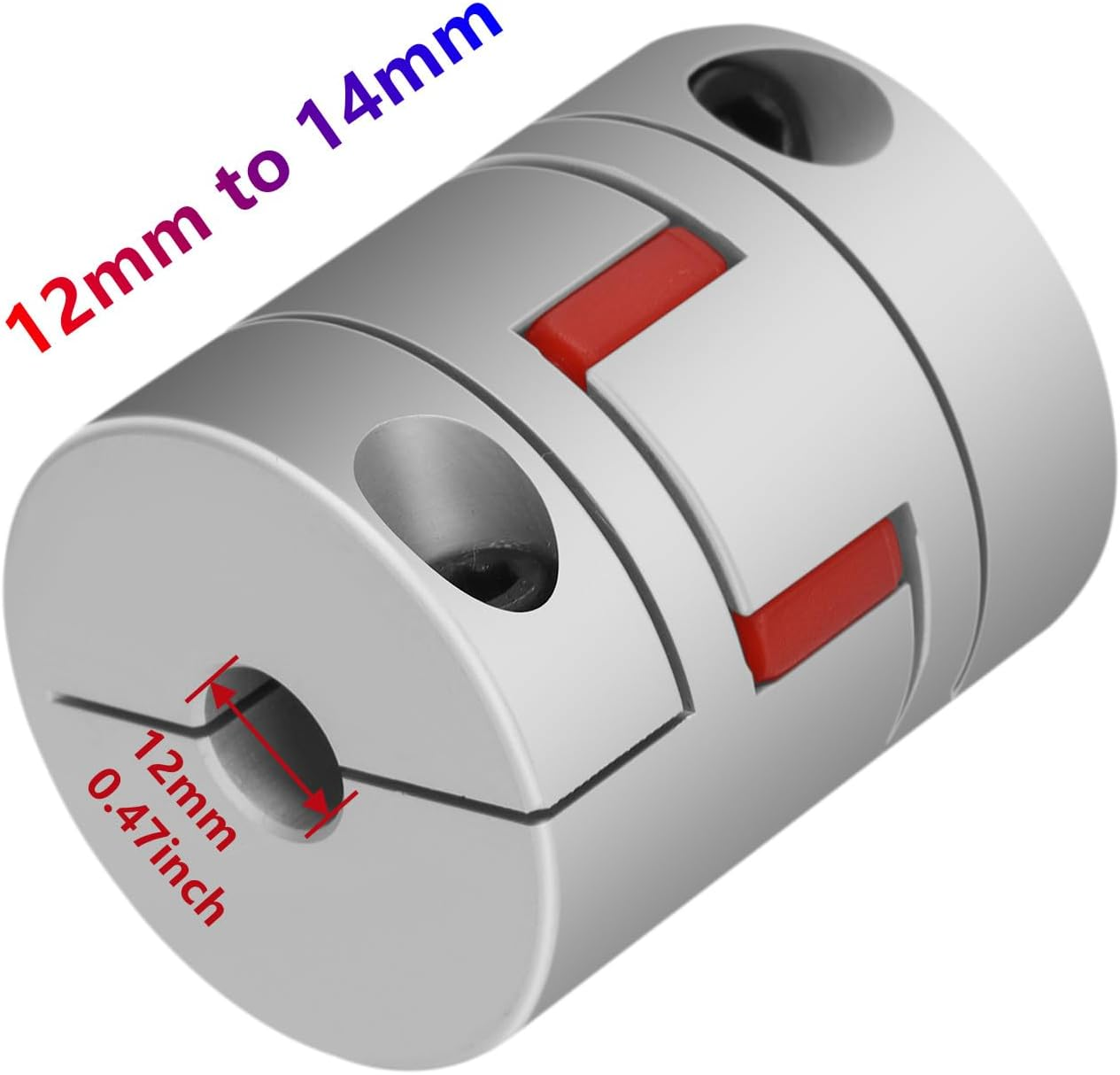 Aluminum Flexible Coupling D40Xl55,12Mm to 14Mm Spider Coupler Plum Shape for Servo Stepper Motors, CNC Machine, 3D Printer Parts image number 1