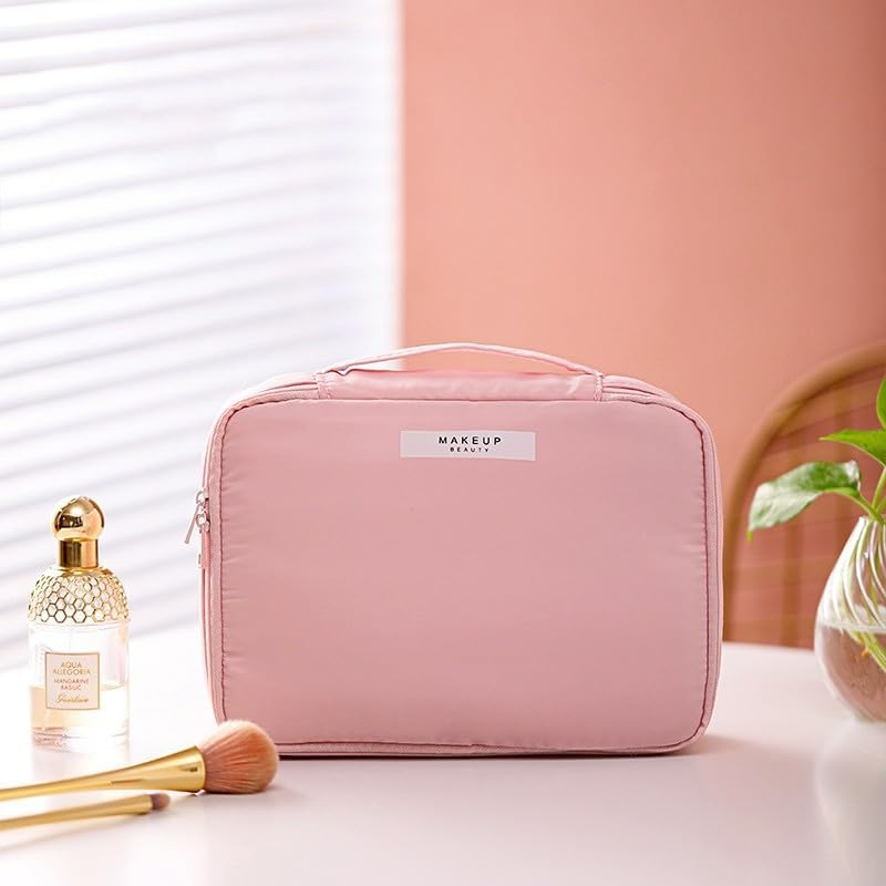 Travel Cosmetic Storage Makeup Bag Toiletry Wash Organizer Waterproof Portable, Durable PU Material image number 4