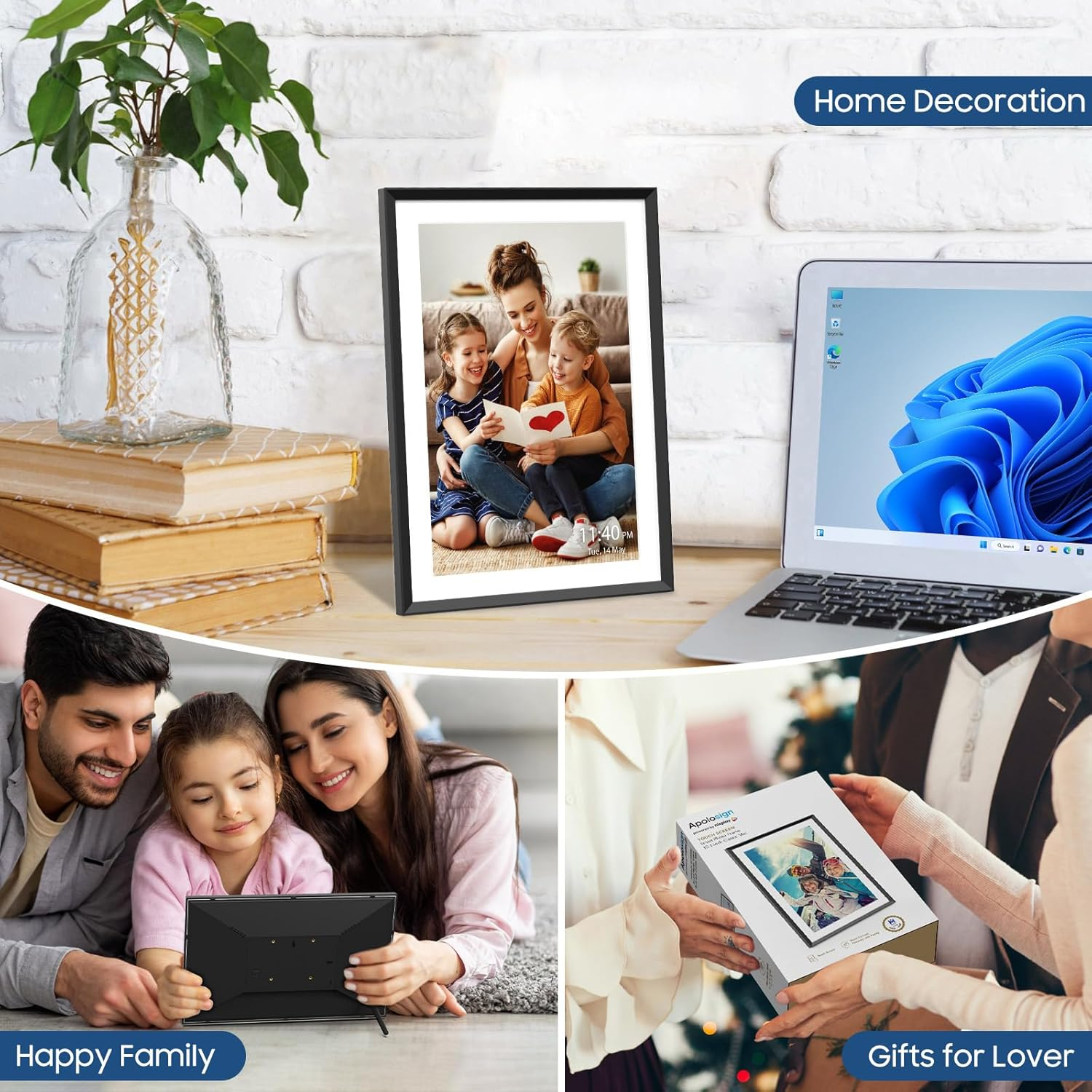 Nixplay 10.1 Inch Digital Photo Frame by Apolosign, Share Photos/Videos via Nixplay App, Wifi Digital Photo Frame with 32GB, Compatible with Alexa Google Photos, image number 1