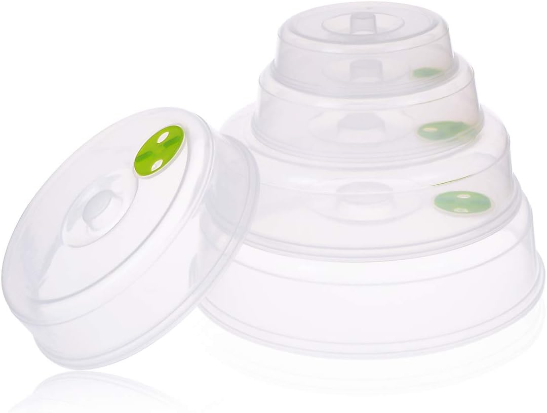 Set of 5 Microwave Plate Covers with Adjustable Steam Vents; Microwave Splatter Covers - Mixed Sizes for Large & Small Food Plates Bowls image number 3