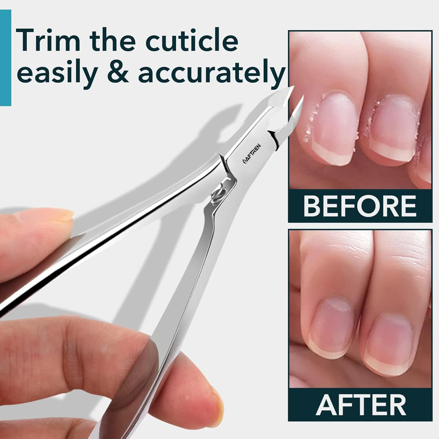 AFTREN Professional Cuticle Nipper Built-In Compression Spring Straight, Sharp and Precise Blade J2 Stainless Steel Cuticle Nipper Cuticle Scissors image number 3