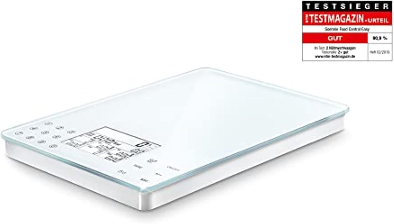 Soehnle 66130 Food Control Easy Digital Kitchen Scale &ndash; 5Kg Smart Nutrition Scale with Sensor Touch Controls, Add-Weight Function, Nutritional Value Display and Precise 1G Graduation image number 1