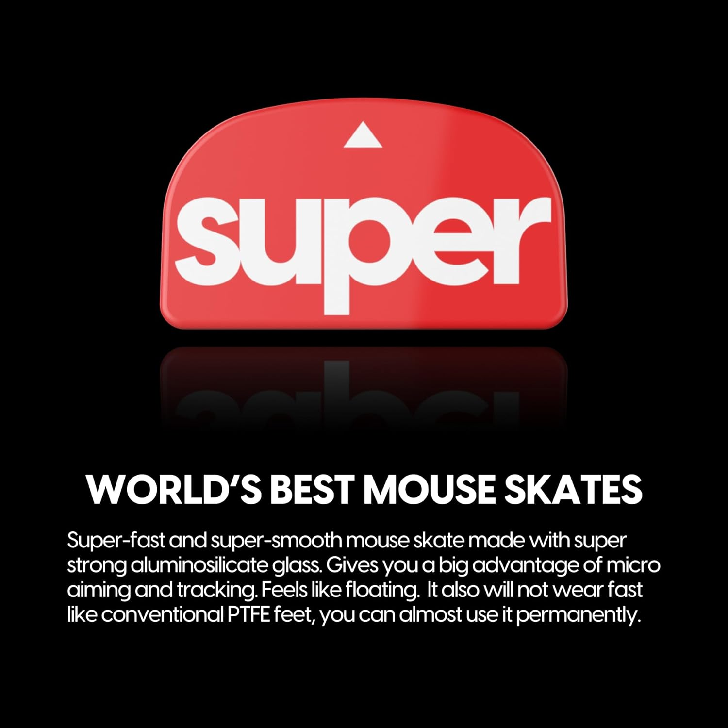 Pulsar Gaming Gears Superglide - Super Smooth Polished Surface Mouse Feet/Skates Made with Ultra Strong Flawless Glass Fast and Durable Sole for Logitech G Proxsuperlight (Red, 2), (LGSSGR2) - White image number 5